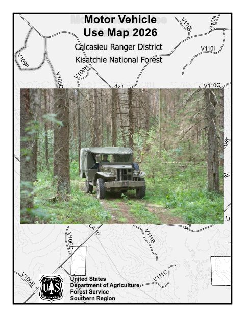 Calcasieu Ranger District Motor Vehicle Use Map — Kisatchie National Forest (2026)