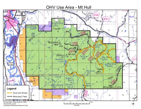 Tonasket OHV Map Mt Hull MVUM — Colville National Forest