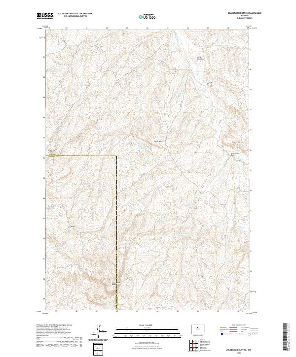 Zimmerman Buttes, WY — USGS 7.5-minute topo (2021)