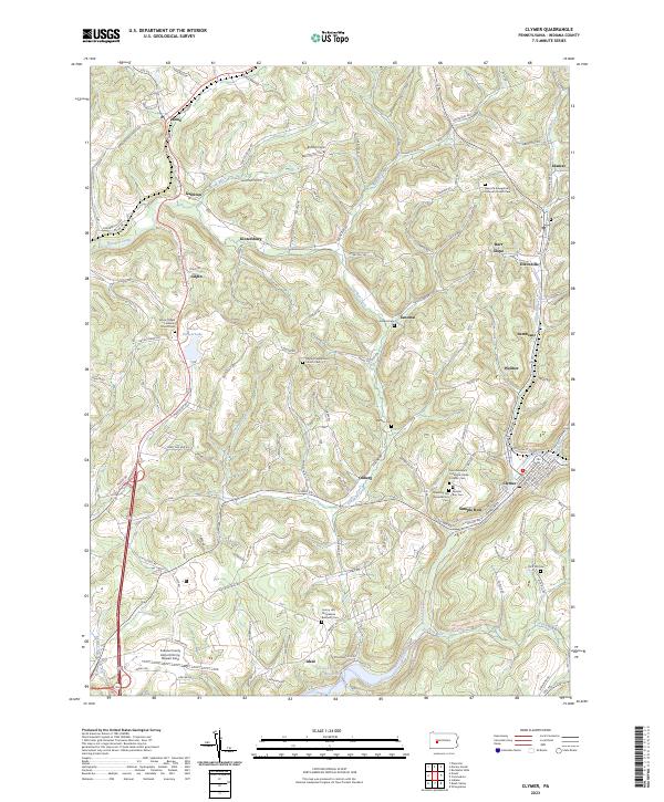 Clymer, PA — USGS 7.5-minute topo (2023)