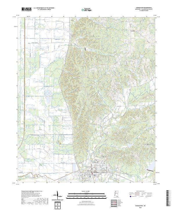 Charleston, MS — USGS 7.5-minute topo (2024)