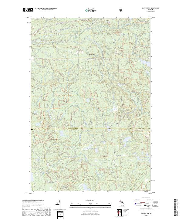 Glitter Lake, MI — USGS 7.5-minute topo (2023)