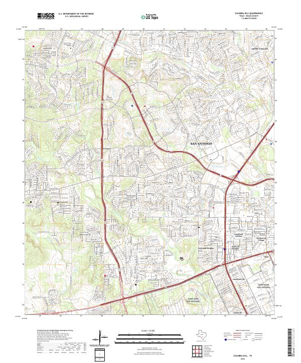Culebra Hill, TX — USGS 7.5-minute topo (2022)