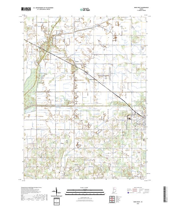 Knox West, IN — USGS 7.5-minute topo (2022)