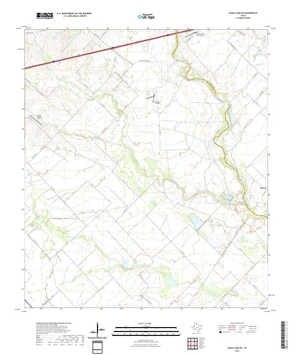 Eagle Lake NE, TX — USGS 7.5-minute topo (2022)
