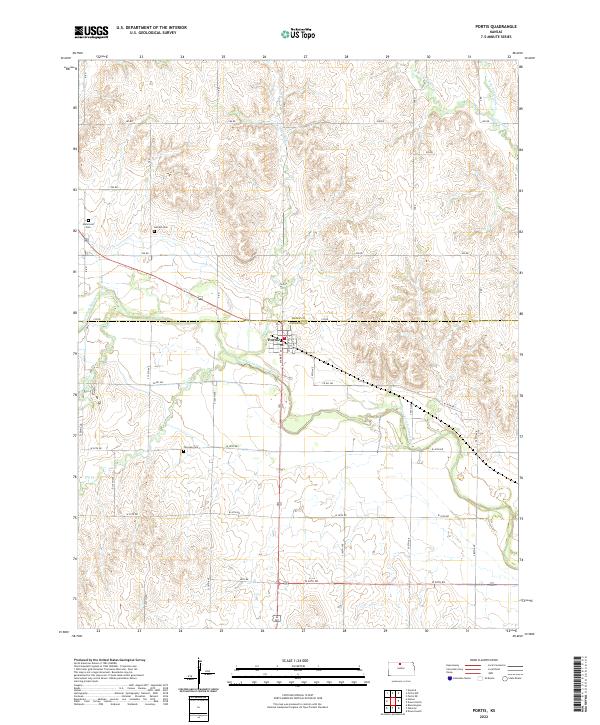 Portis, KS — USGS 7.5-minute topo (2022)