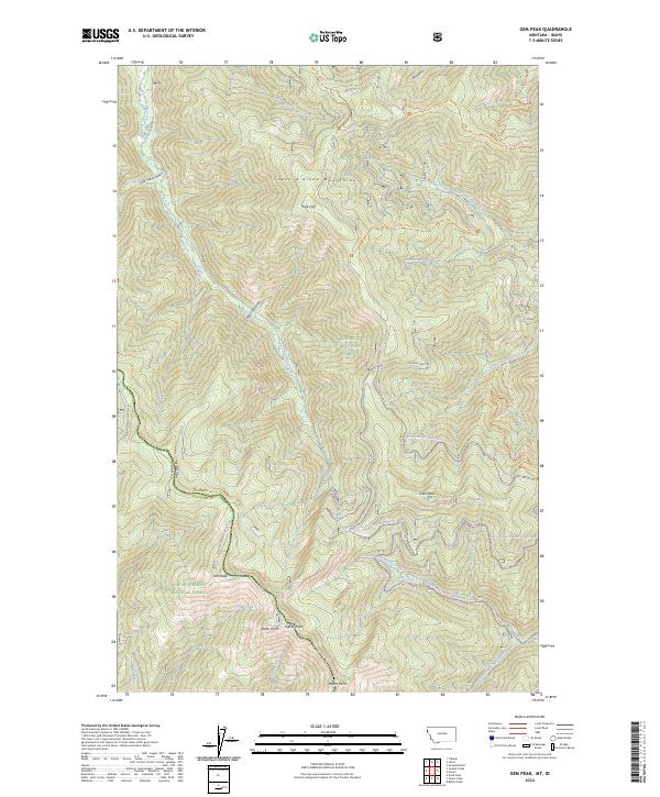 Gem Peak, MT-ID — USGS 7.5-minute topo (2024)