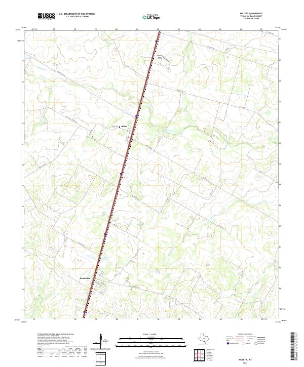 Millett, TX — USGS 7.5-minute topo (2022)