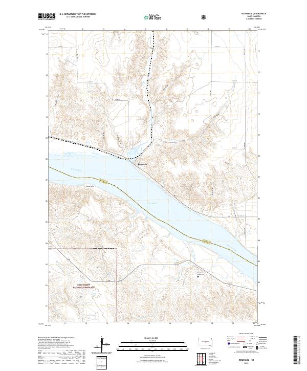 Rousseau, SD — USGS 7.5-minute topo (2021)