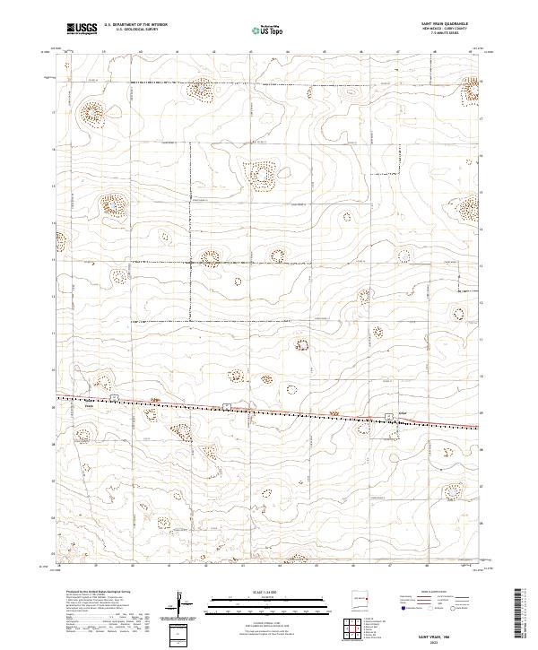 Saint Vrain, NM — USGS 7.5-minute topo (2023)