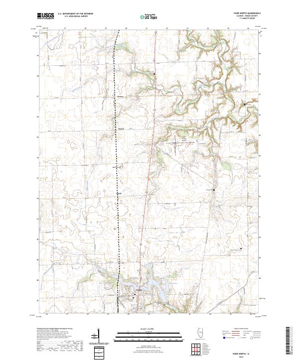 Paris North, IL — USGS 7.5-minute topo (2024)