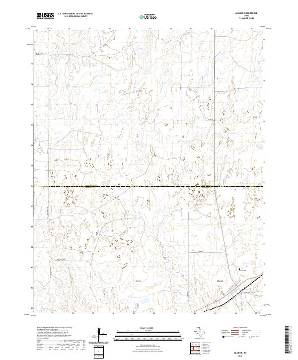 Glazier, TX — USGS 7.5-minute topo (2022)