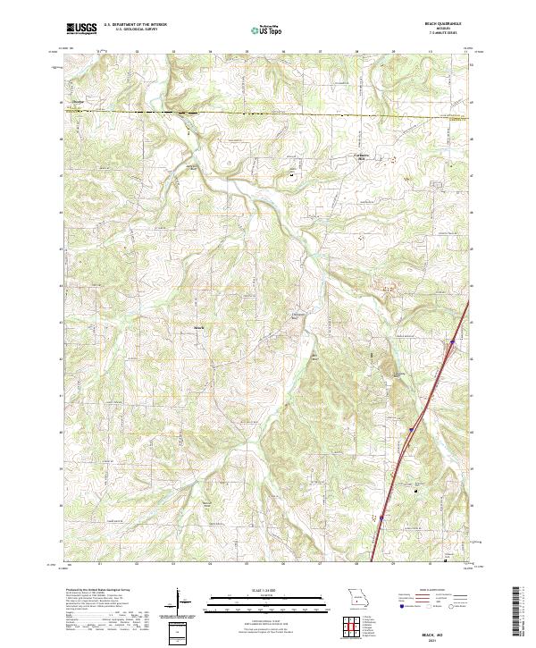 Beach, MO — USGS 7.5-minute topo (2021)