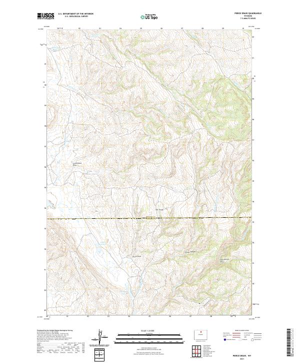 Pierce Draw, WY — USGS 7.5-minute topo (2021)