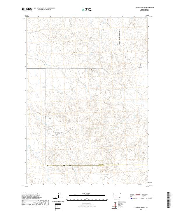 Long Valley NW, SD — USGS 7.5-minute topo (2021)