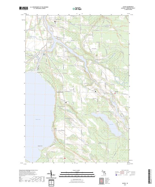 Aloha, MI — USGS 7.5-minute topo (2023)