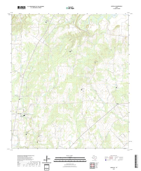 Leesville, TX — USGS 7.5-minute topo (2022)
