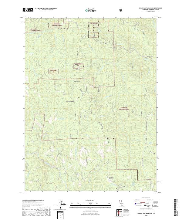 Board Camp Mountain, CA — USGS 7.5-minute topo (2022)