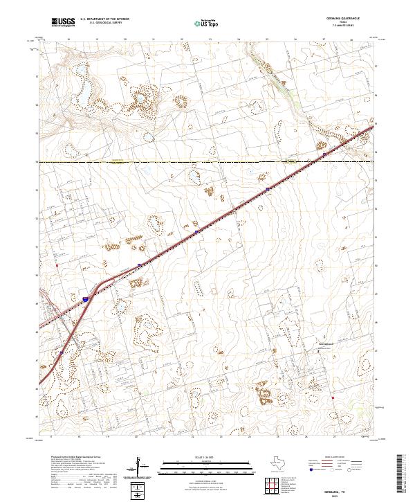 Germania, TX — USGS 7.5-minute topo (2022)