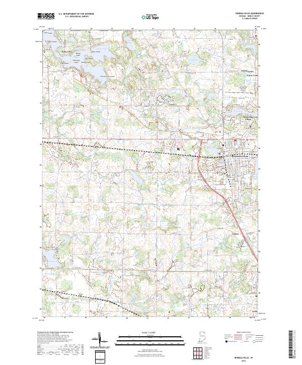 Kendallville, IN — USGS 7.5-minute topo (2022)