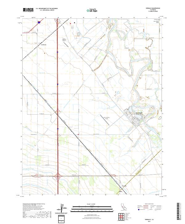 Vernalis, CA — USGS 7.5-minute topo (2021)
