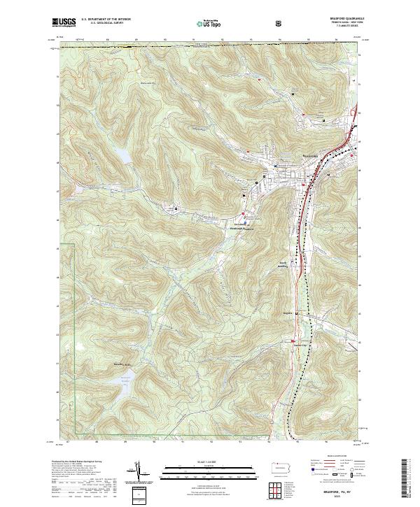 Bradford, PA-NY — USGS 7.5-minute topo (2023)
