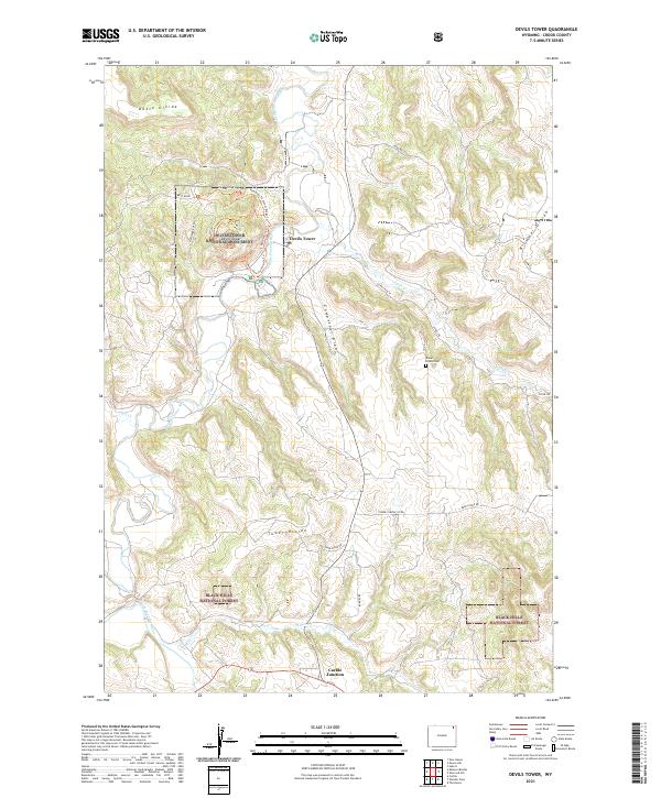 Devils Tower, WY — USGS 7.5-minute topo (2021)