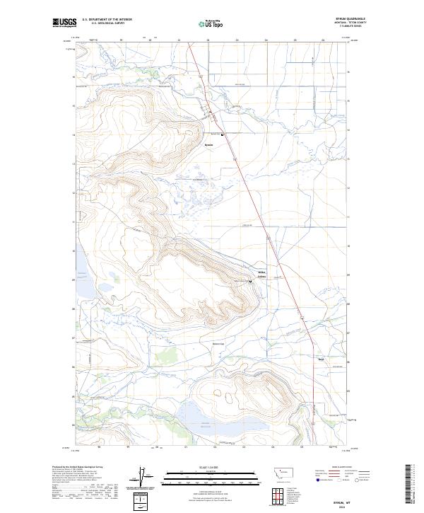 Bynum, MT — USGS 7.5-minute topo (2024)