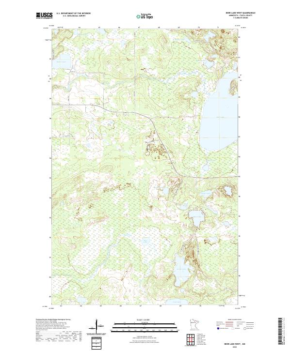 Deer Lake West, MN — USGS 7.5-minute topo (2022)
