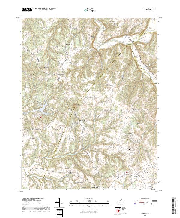 Loretto, KY — USGS 7.5-minute topo (2022)