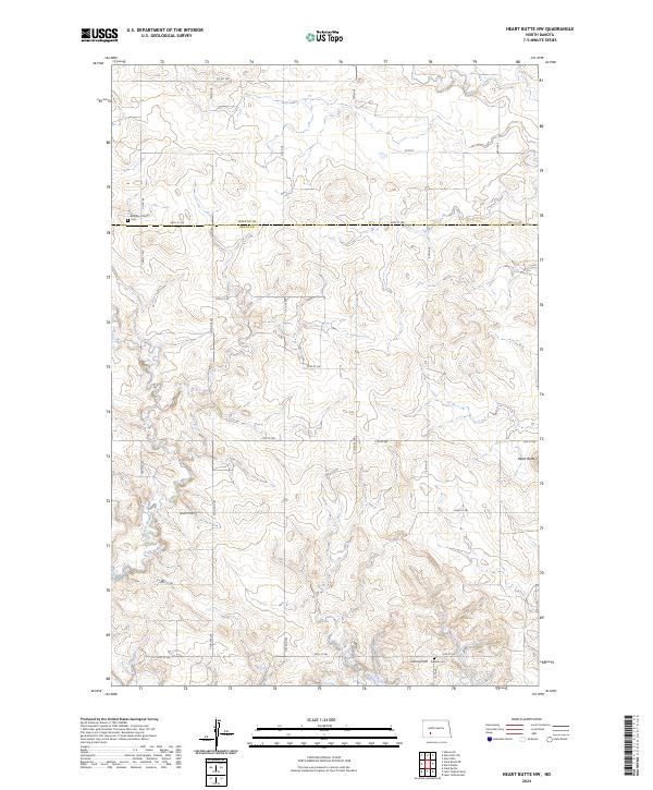 Heart Butte NW, ND — USGS 7.5-minute topo (2024)