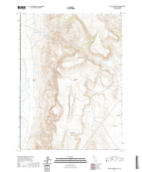 Big Hat Mountain, NV-CA — USGS 7.5-minute topo (2021)