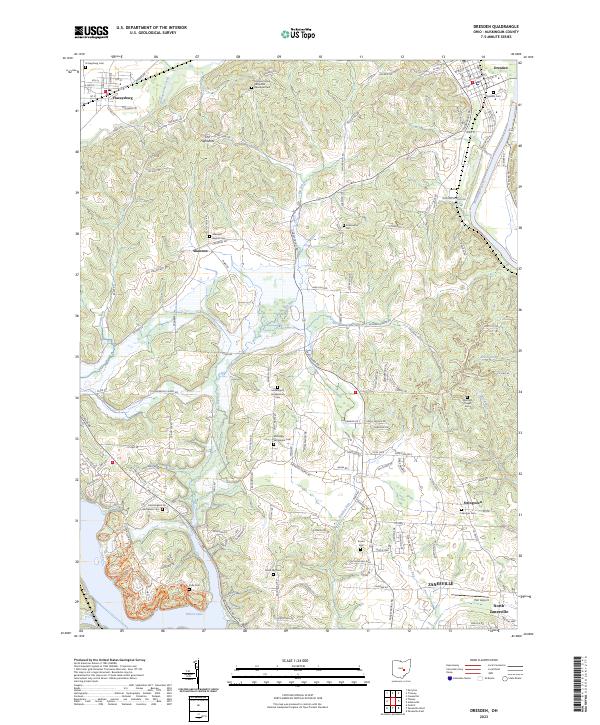 Dresden, OH — USGS 7.5-minute topo (2023)