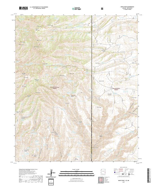 Maple Peak, AZ-NM — USGS 7.5-minute topo (2021)
