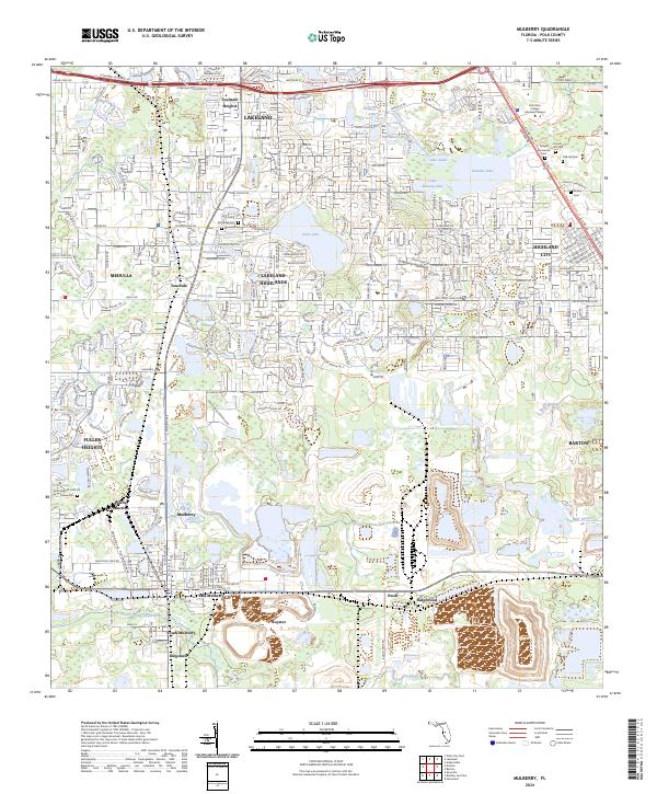 Mulberry, FL — USGS 7.5-minute topo (2024)