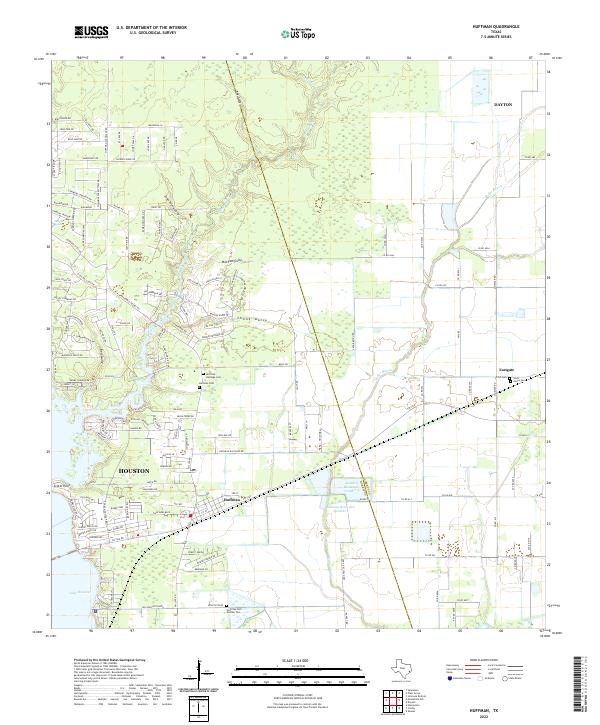 Huffman, TX — USGS 7.5-minute topo (2022)