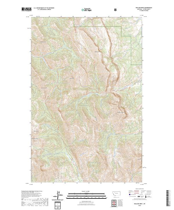 Walling Reef, MT — USGS 7.5-minute topo (2024)