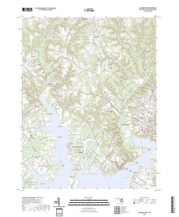 Leonardtown, MD — USGS 7.5-minute topo (2023)