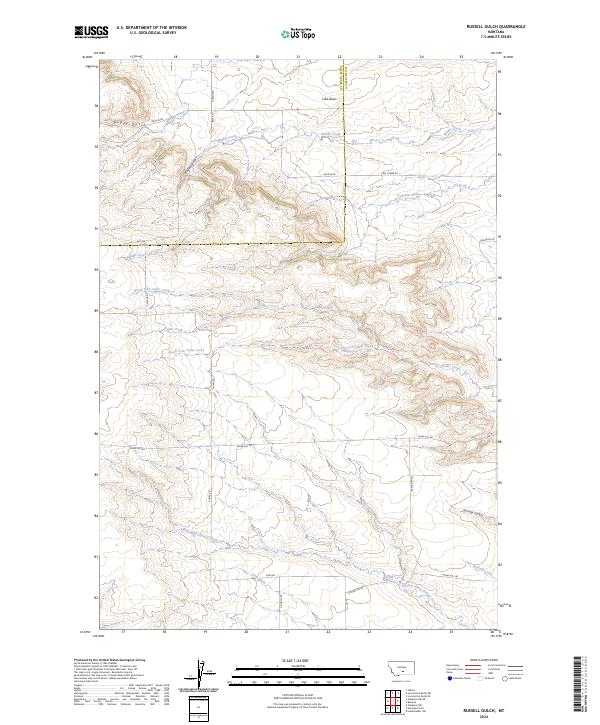 Russell Gulch, MT — USGS 7.5-minute topo (2024)