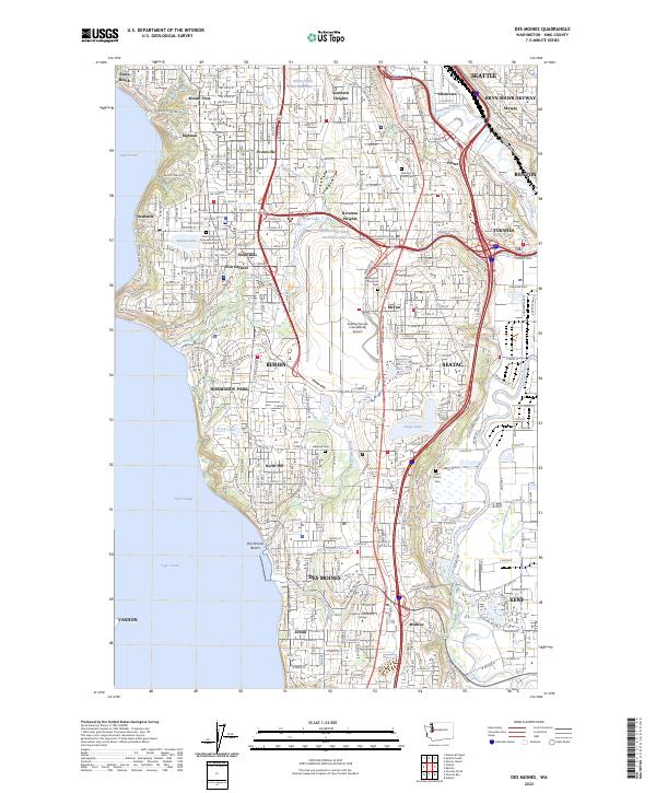 Des Moines, WA — USGS 7.5-minute topo (2023)