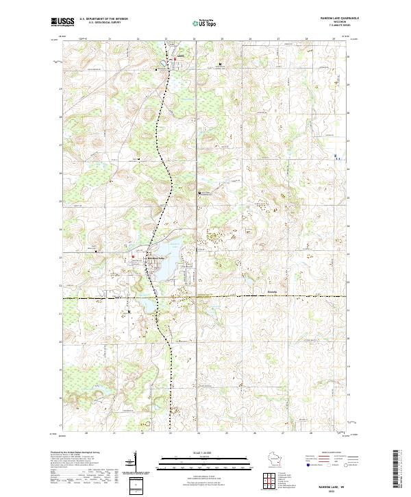 Random Lake, WI — USGS 7.5-minute topo (2022)