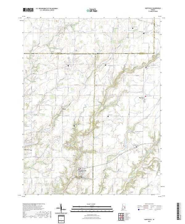 Hartsville, IN — USGS 7.5-minute topo (2022)