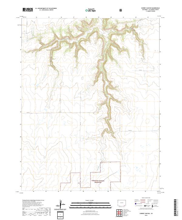 Cherry Canyon, CO — USGS 7.5-minute topo (2022)