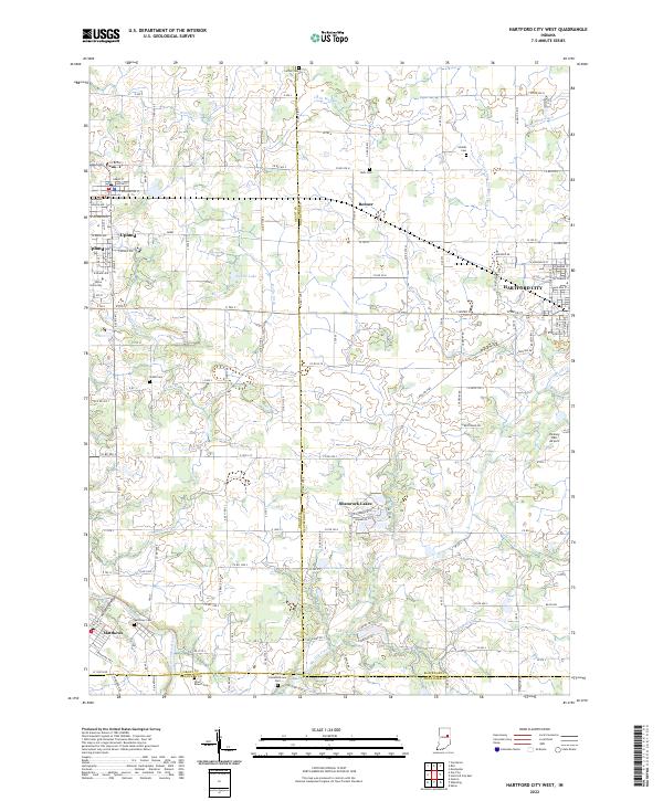 Hartford City West, IN — USGS 7.5-minute topo (2022)