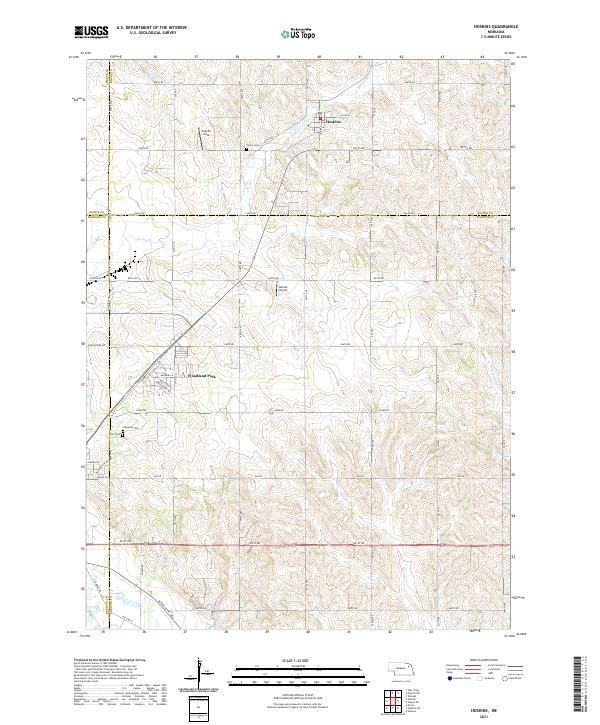 Hoskins, NE — USGS 7.5-minute topo (2021)