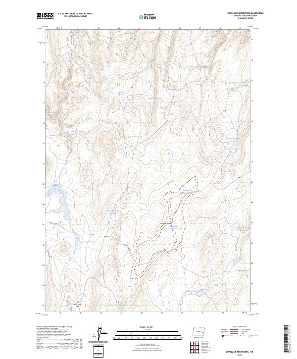 Copeland Reservoirs, OR — USGS 7.5-minute topo (2023)