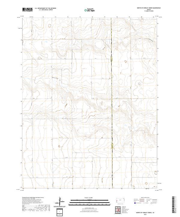 North of Shirley Creek, KS — USGS 7.5-minute topo (2022)