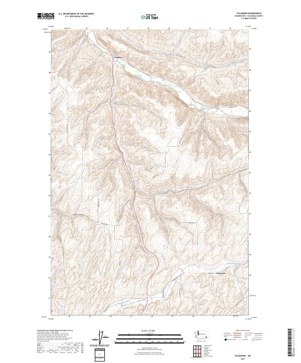 Tucannon, WA — USGS 7.5-minute topo (2023)