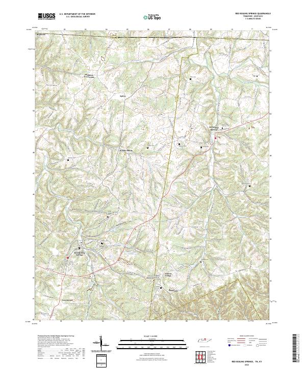 Red Boiling Springs, TN-KY — USGS 7.5-minute topo (2022)