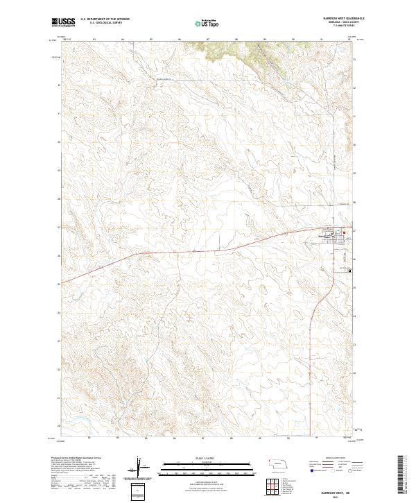 Harrison West, NE — USGS 7.5-minute topo (2021)
